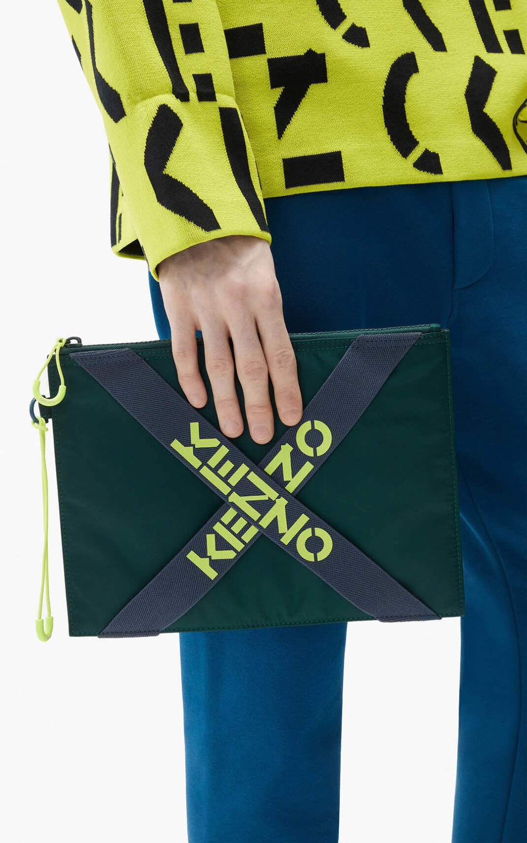 Kenzo Sport large Clutch Mujer Gris | 5639270-ZX